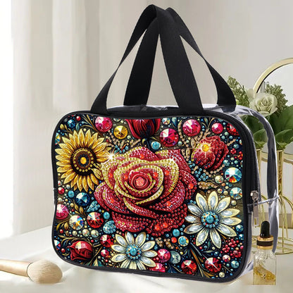 DIY Diamond Art Rhinestone Makeup Bag Crystal Transparent PVC Storage Pack Gift