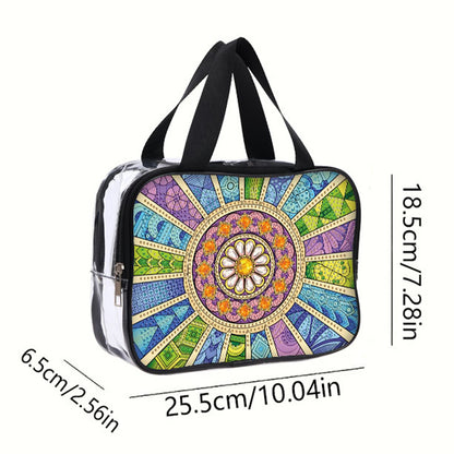 DIY Mandala Diamond Art Rhinestone Makeup Bag Transparent PVC Storage Pack Gift
