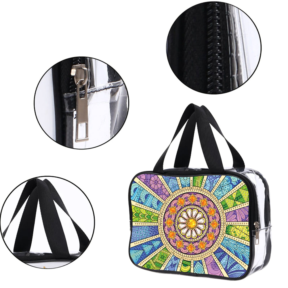 DIY Diamond Art Rhinestone Makeup Bag Crystal Transparent PVC Storage Pack Gift