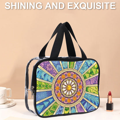 DIY Mandala Diamond Art Rhinestone Makeup Bag Transparent PVC Storage Pack Gift