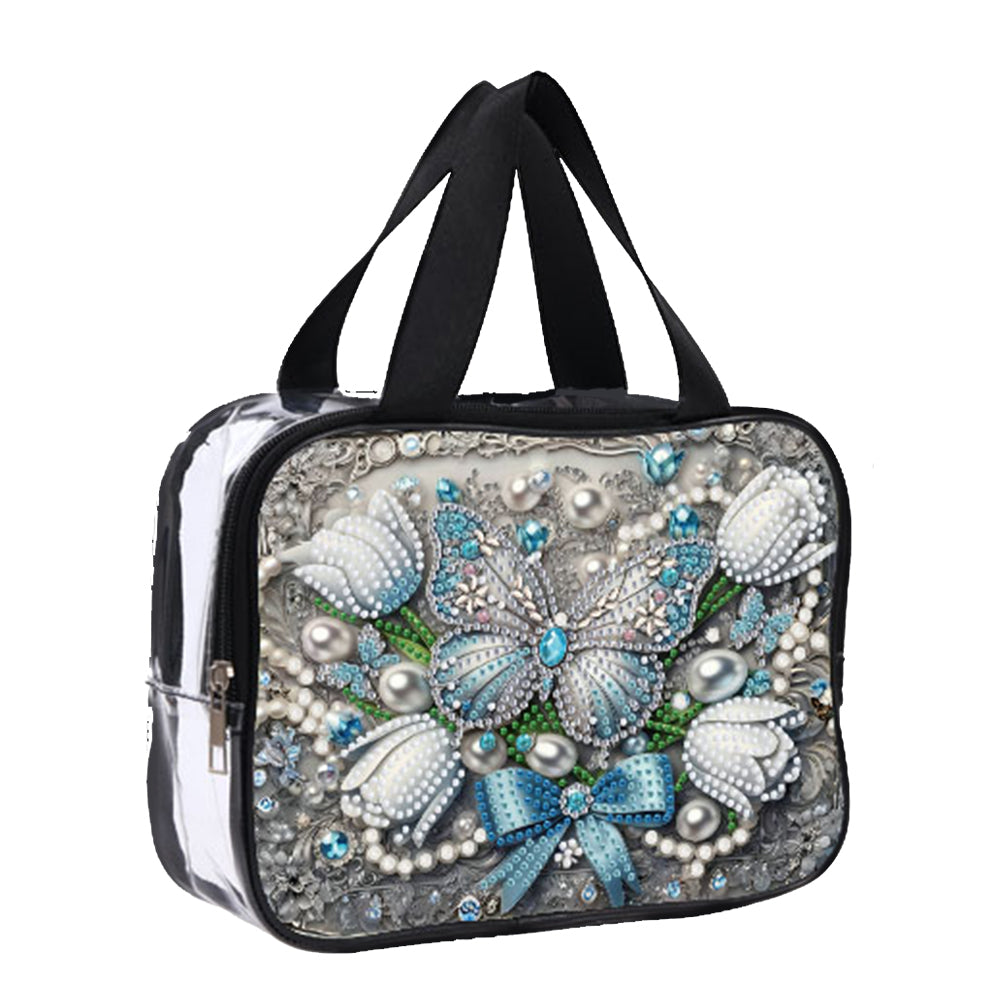 DIY Diamond Art Rhinestone Makeup Bag Crystal Transparent PVC Storage Pack Gift