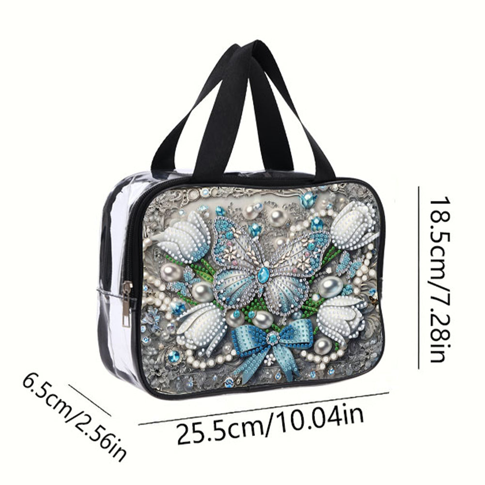 DIY Diamond Art Rhinestone Makeup Bag Crystal Transparent PVC Storage Pack Gift