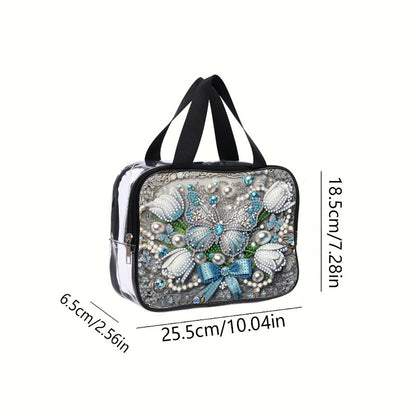 DIY Butterfly Diamond Art Rhinestone Makeup Bag Transparent PVC Storage Pack