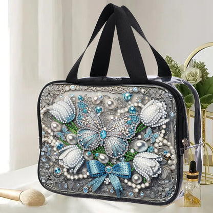 DIY Diamond Art Rhinestone Makeup Bag Crystal Transparent PVC Storage Pack Gift