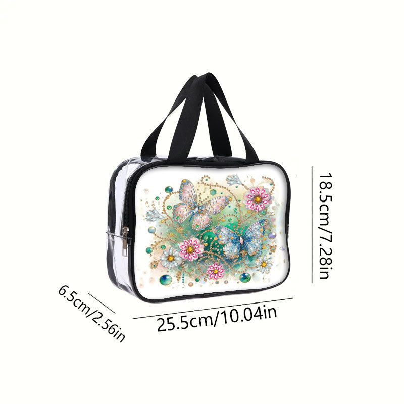 DIY Butterfly Diamond Art Rhinestone Makeup Bag Transparent PVC Storage Pack