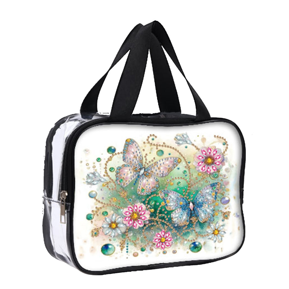 DIY Butterfly Diamond Art Rhinestone Makeup Bag Transparent PVC Storage Pack