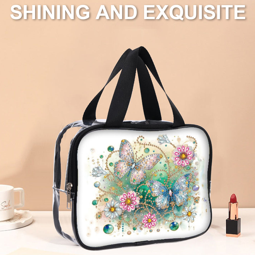 DIY Diamond Art Rhinestone Makeup Bag Crystal Transparent PVC Storage Pack Gift