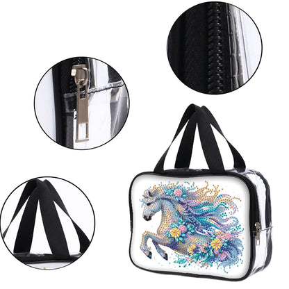 DIY Diamond Art Rhinestone Makeup Bag Crystal Transparent PVC Storage Pack Gift