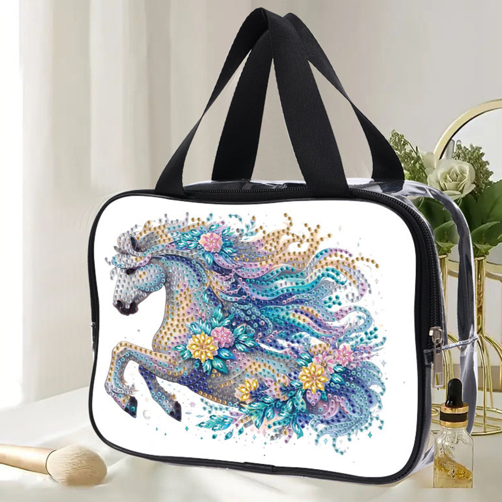 DIY Diamond Art Rhinestone Makeup Bag Crystal Transparent PVC Storage Pack Gift