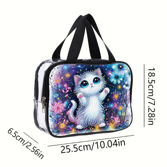 DIY Diamond Art Rhinestone Makeup Bag Crystal Transparent PVC Storage Pack Gift