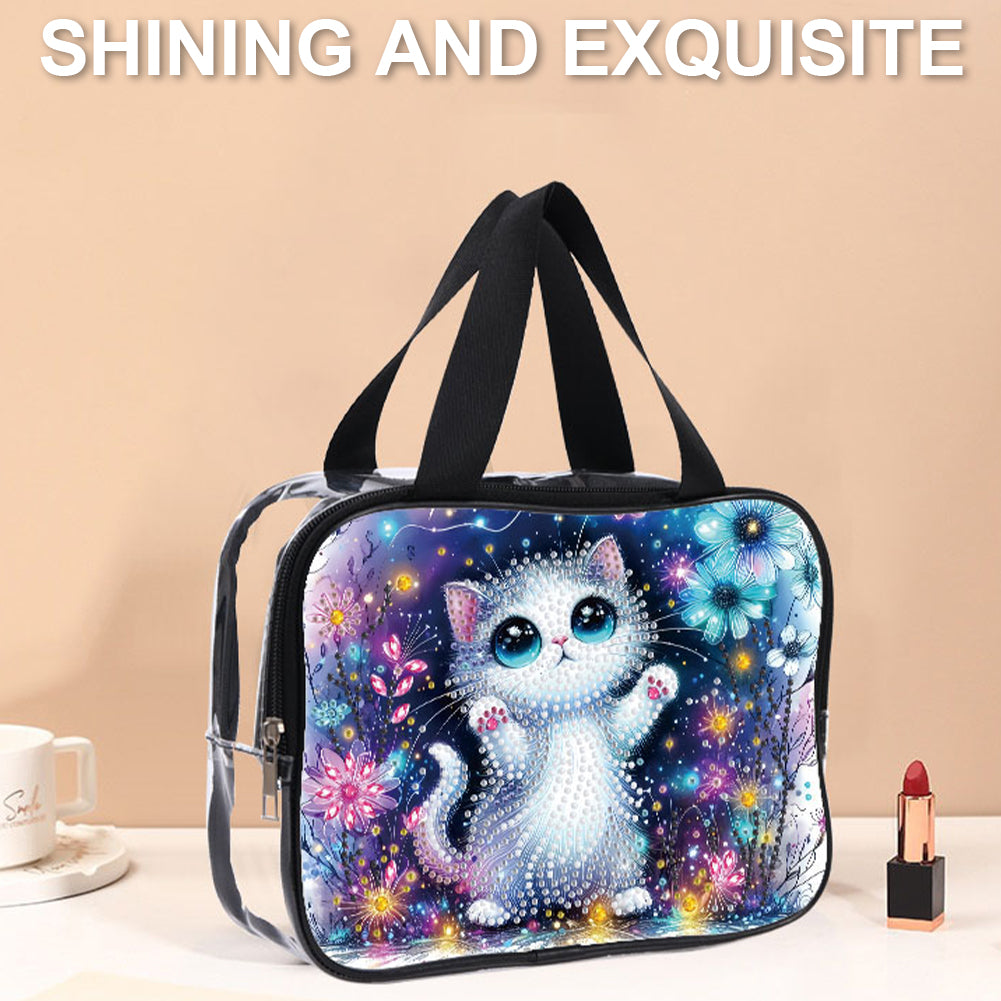 DIY Diamond Art Rhinestone Makeup Bag Crystal Transparent PVC Storage Pack Gift