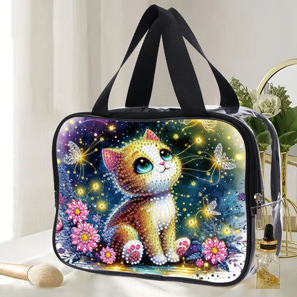 DIY Diamond Art Rhinestone Makeup Bag Crystal Transparent PVC Storage Pack Gift