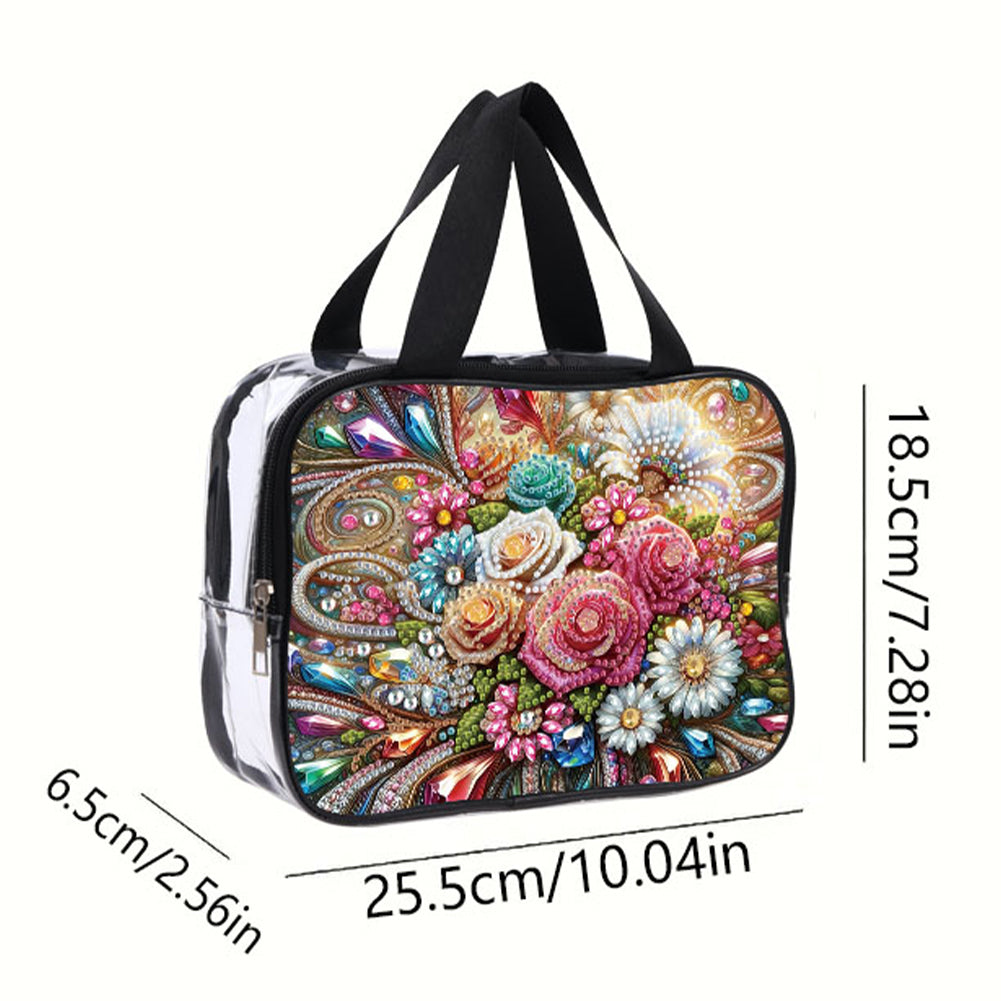 DIY Diamond Art Rhinestone Makeup Bag Crystal Transparent PVC Storage Pack Gift