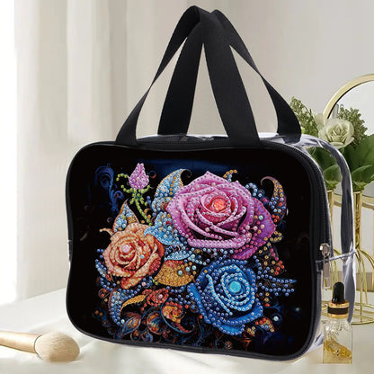 DIY Diamond Art Rhinestone Makeup Bag Crystal Transparent PVC Storage Pack Gift
