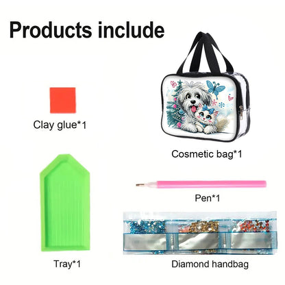 DIY Diamond Art Rhinestone Makeup Bag Crystal Transparent PVC Storage Pack Gift
