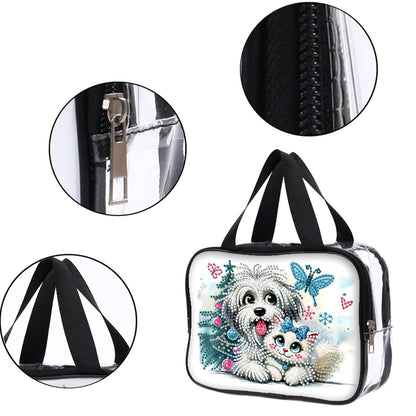 DIY Diamond Art Rhinestone Makeup Bag Crystal Transparent PVC Storage Pack Gift