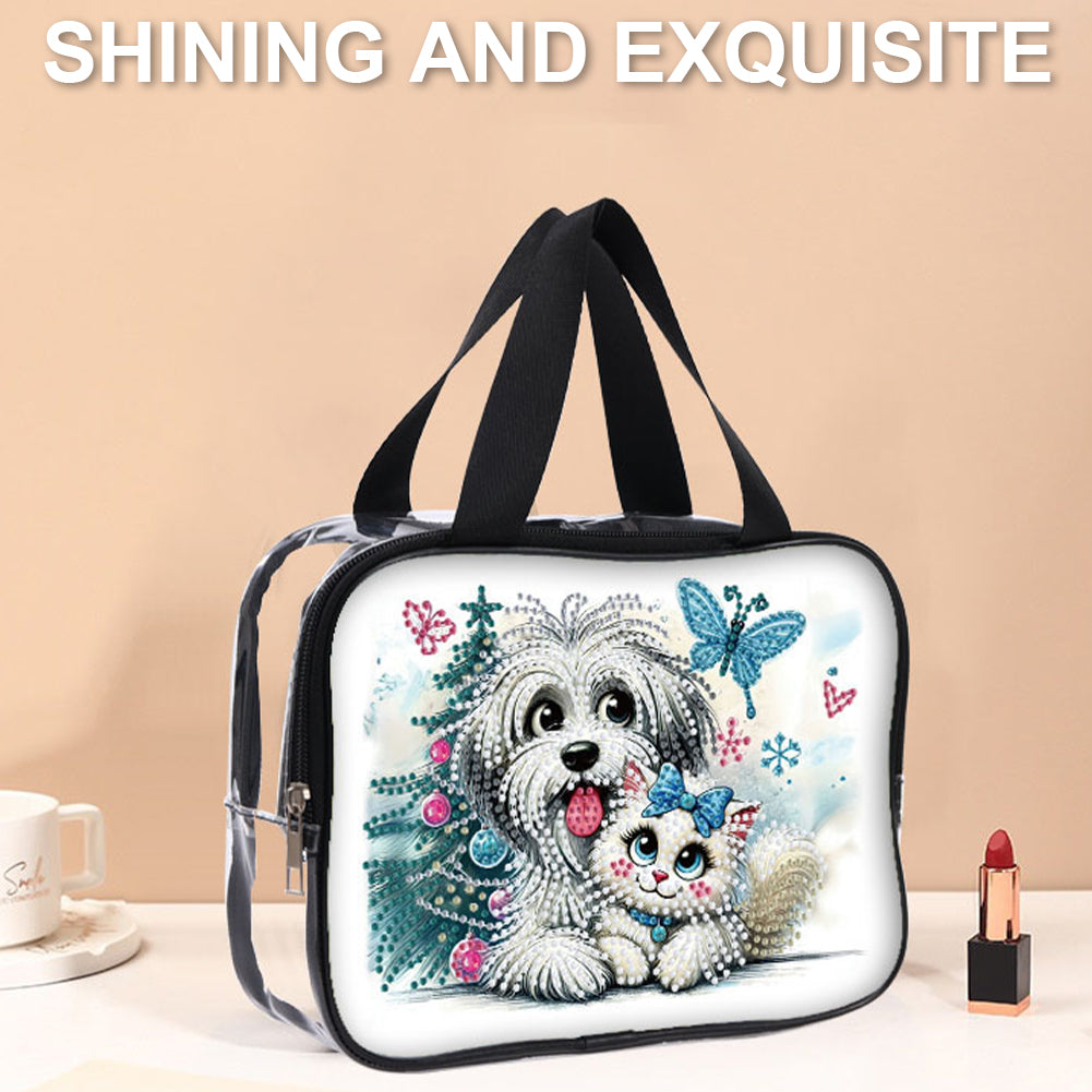 DIY Diamond Art Rhinestone Makeup Bag Crystal Transparent PVC Storage Pack Gift