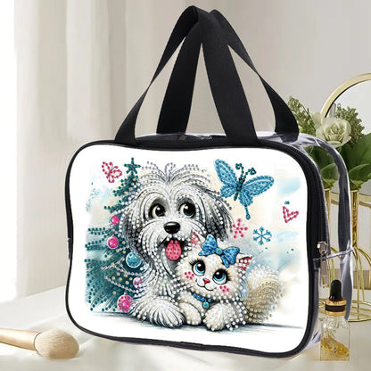 DIY Diamond Art Rhinestone Makeup Bag Crystal Transparent PVC Storage Pack Gift