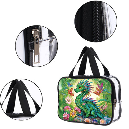 DIY Pterosaur Diamond Art Rhinestone Makeup Bag Transparent PVC Storage Pack