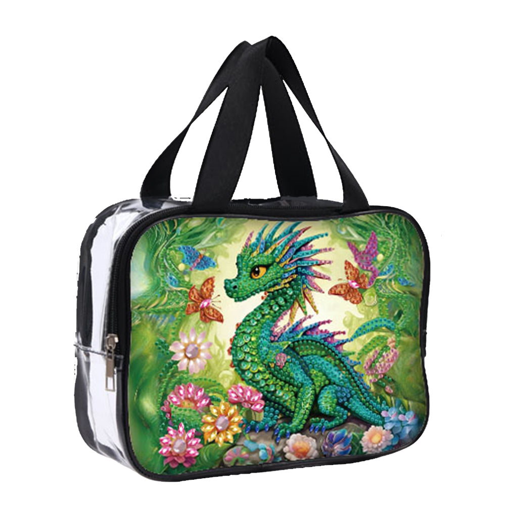 DIY Pterosaur Diamond Art Rhinestone Makeup Bag Transparent PVC Storage Pack
