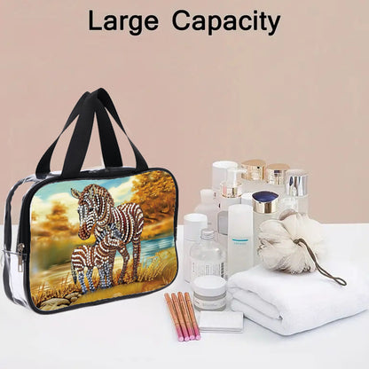 DIY Diamond Art Rhinestone Makeup Bag Crystal Transparent PVC Storage Pack Gift
