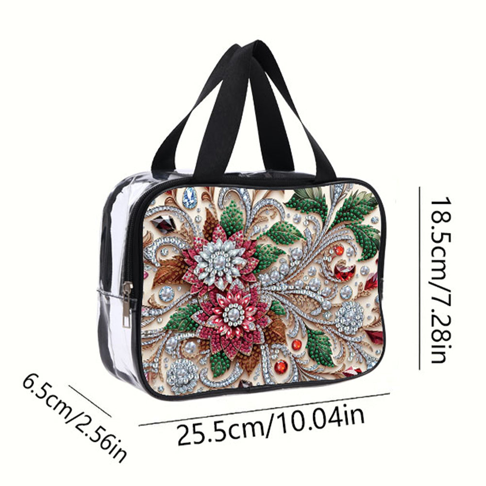 DIY Diamond Art Rhinestone Makeup Bag Crystal Transparent PVC Storage Pack Gift