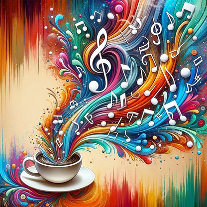 Colored Musical Notes - 11CT Stamped Cross Stitch 40*40CM