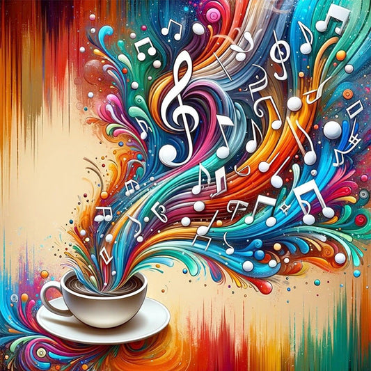 Colored Musical Notes - 11CT Stamped Cross Stitch 40*40CM