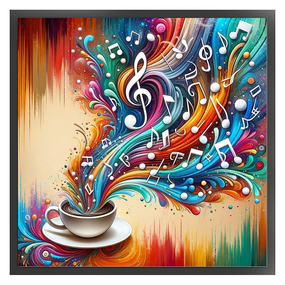 Colored Musical Notes - 11CT Stamped Cross Stitch 40*40CM