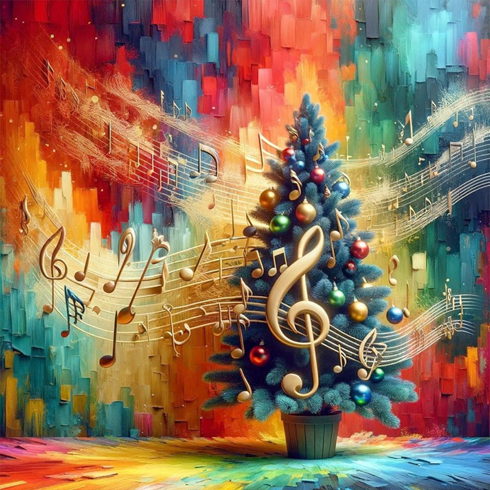 Colored Christmas Tree - 11CT Stamped Cross Stitch 40*40CM