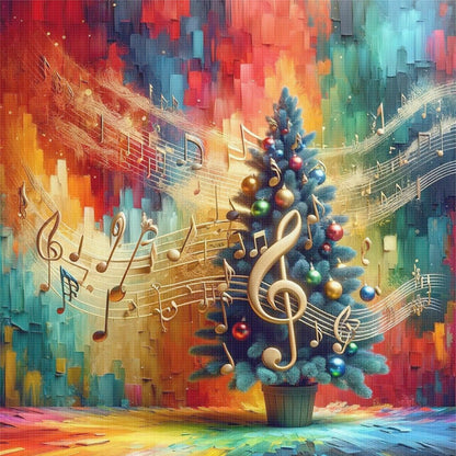 Colored Christmas Tree - 11CT Stamped Cross Stitch 40*40CM