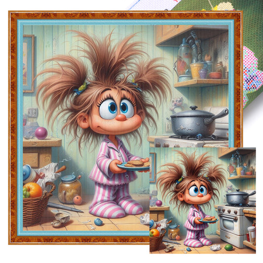 Girl In The Kitchen - 11CT Stamped Cross Stitch 40*40CM
