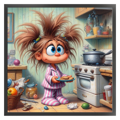 Girl In The Kitchen - 11CT Stamped Cross Stitch 40*40CM