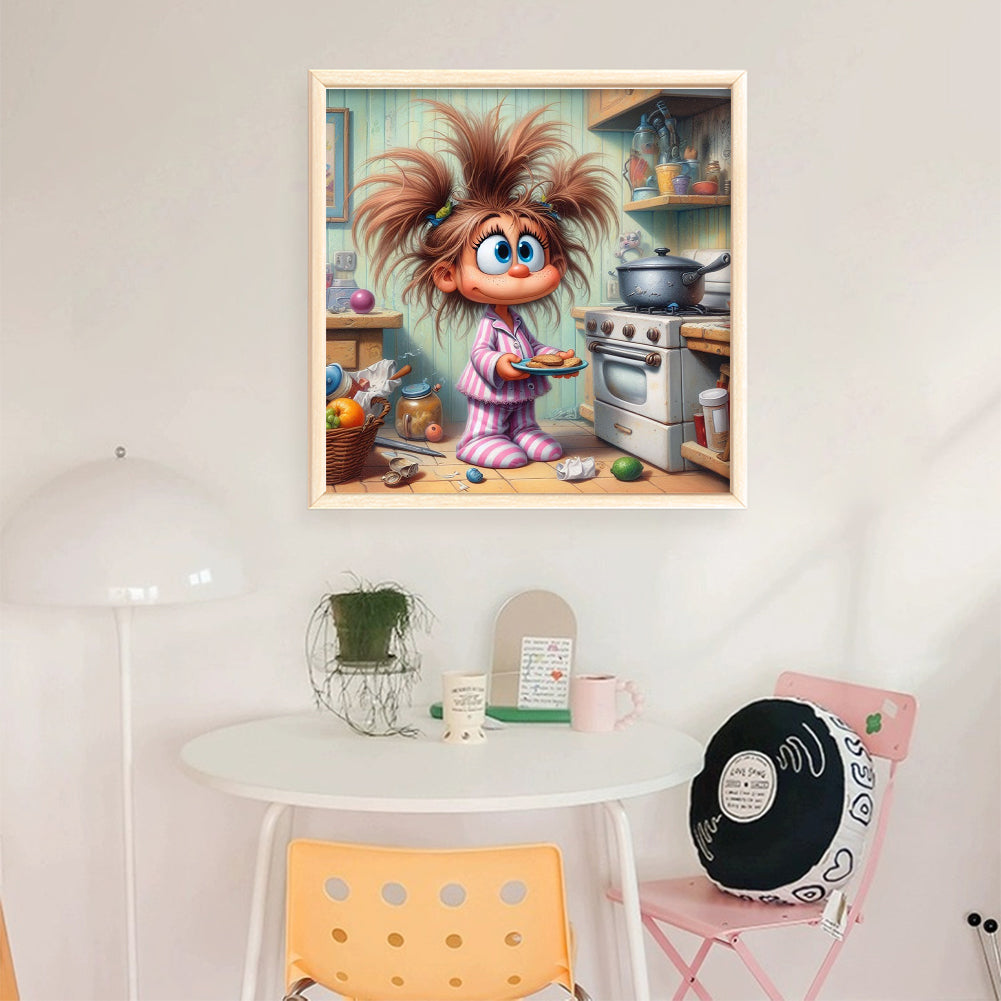 Girl In The Kitchen - 11CT Stamped Cross Stitch 40*40CM