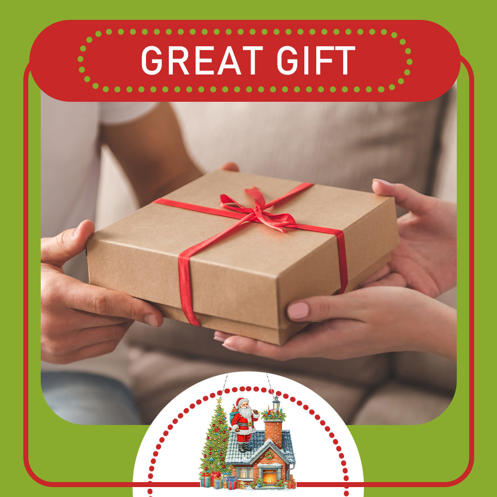 2D/Flat Xmas DIY Diamond Art Acrylic Pendant Wall Door Decoration (Santa Claus)