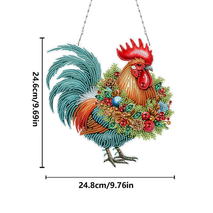 2D Flat Christmas DIY Hanging Diamond Art Kits Window Hanging Art for Home Decor