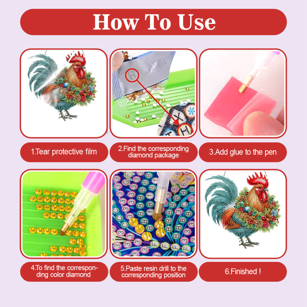 2D Flat Christmas DIY Hanging Diamond Art Kits Window Hanging Art for Home Decor