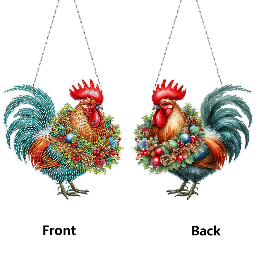 2D Flat Christmas DIY Hanging Diamond Art Kits Window Hanging Art for Home Decor