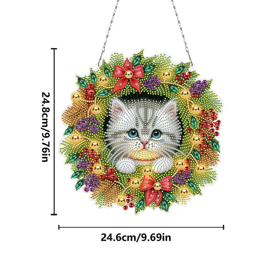 2D Flat Christmas DIY Hanging Diamond Art Kits Window Hanging Art for Home Decor