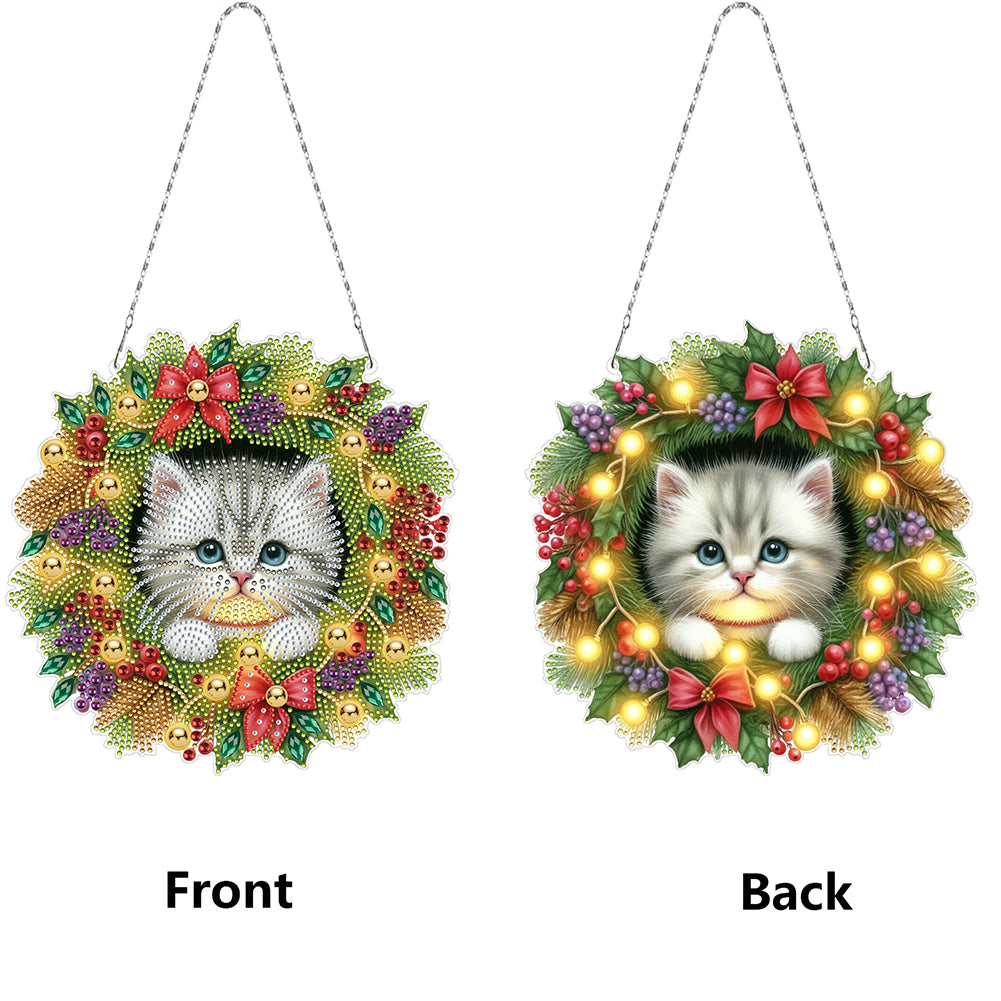 2D Flat Christmas DIY Hanging Diamond Art Kits Window Hanging Art for Home Decor