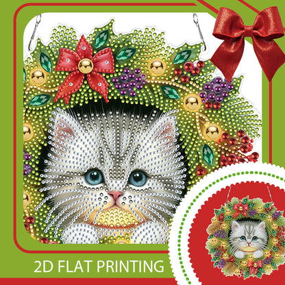2D Flat Christmas DIY Hanging Diamond Art Kits Window Hanging Art for Home Decor