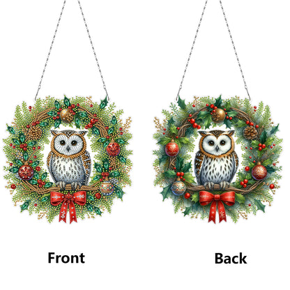 2D Flat Christmas DIY Hanging Diamond Art Kits Window Hanging Art for Home Decor