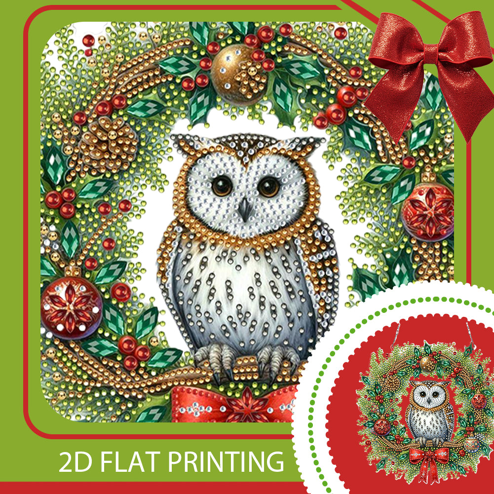 2D Flat Christmas DIY Hanging Diamond Art Kits Window Hanging Art for Home Decor