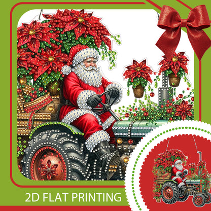 2D Flat Christmas DIY Hanging Diamond Art Kits Window Hanging Art for Home Decor