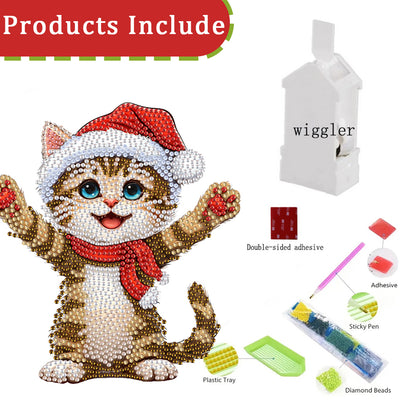 Xmas Acrylic Shaking Head Desktop Diamond Art Kits for Home Office Desktop Decor