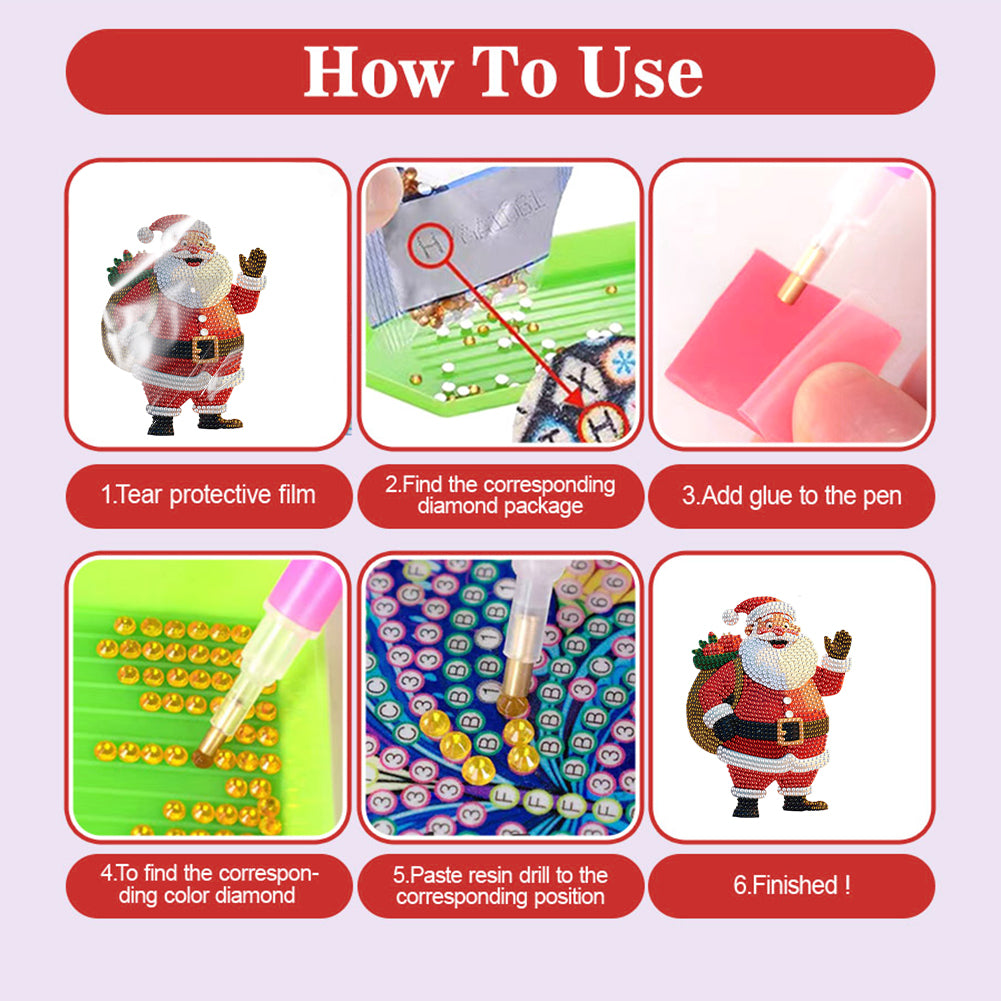 Xmas Acrylic Shaking Head 5D DIY Diamond Art Tabletop Decorations (Santa Claus)