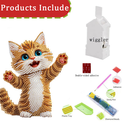 Xmas Acrylic Shaking Head Desktop Diamond Art Kits for Home Office Desktop Decor