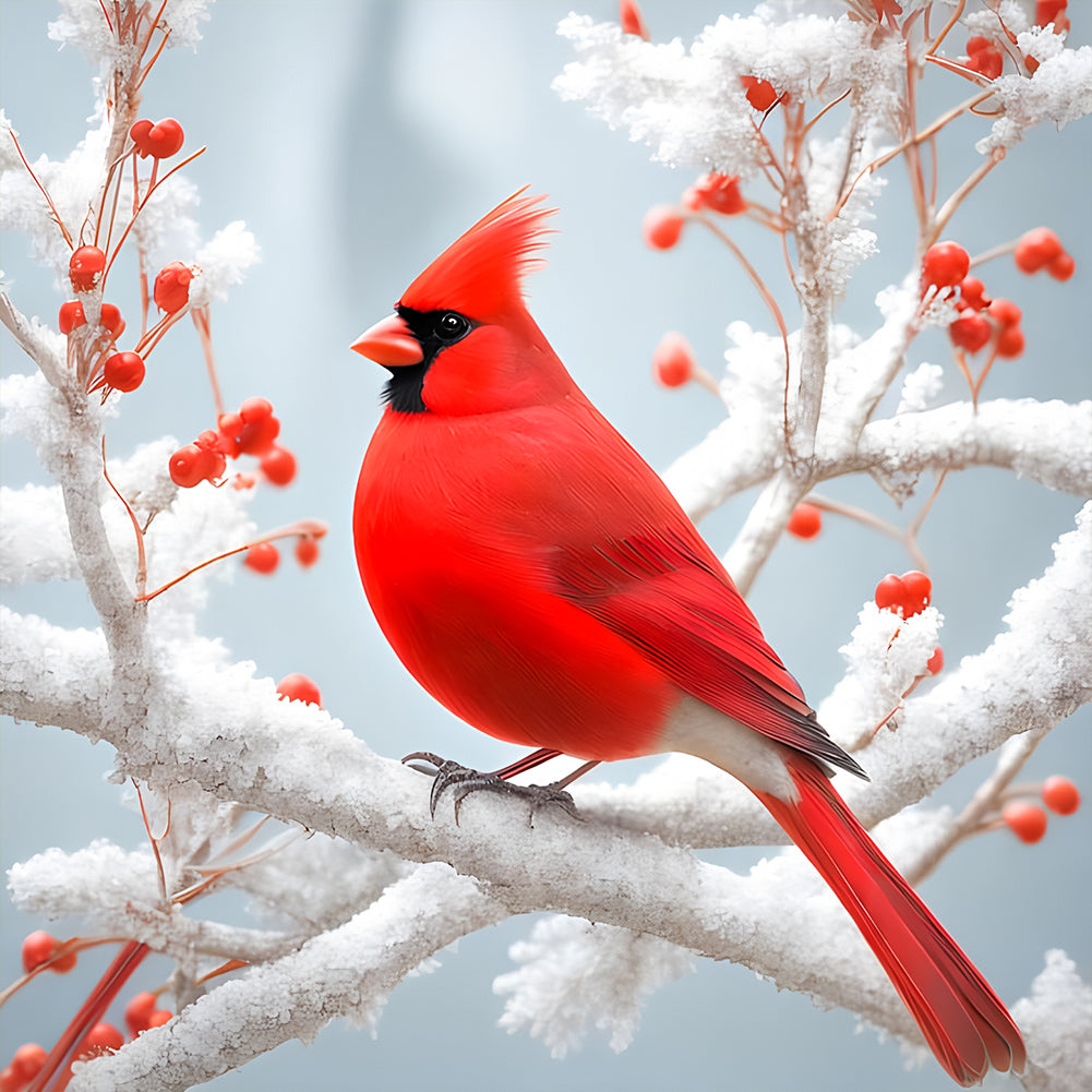 Lord'S Cardinal - Full Round Drill Diamond Painting 30*30CM