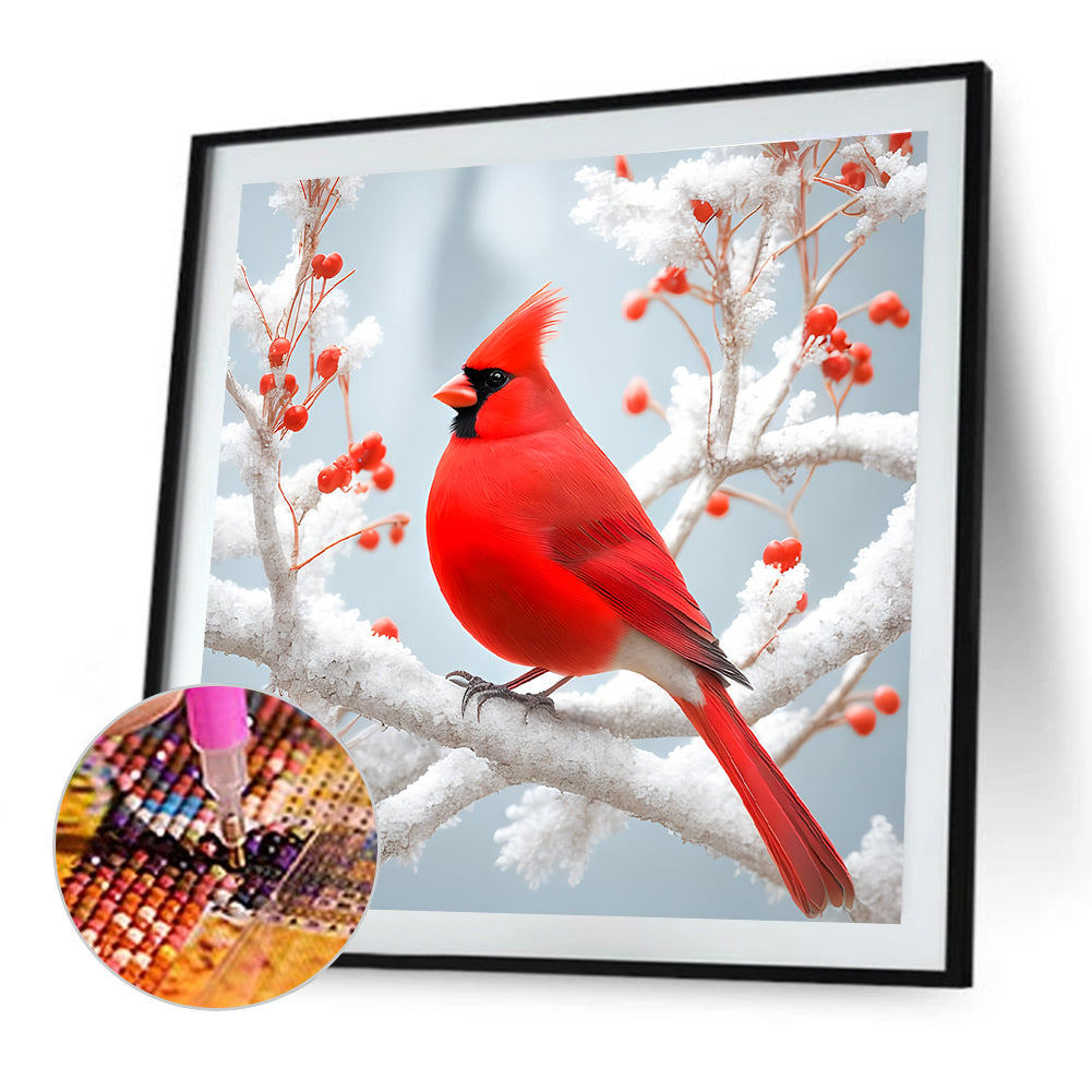 Red Cardinal - Full Round Drill Diamond Painting 30*30CM