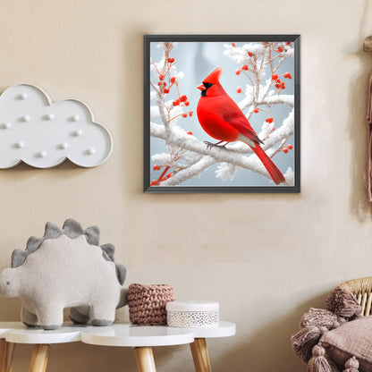 Red Cardinal - Full Round Drill Diamond Painting 30*30CM
